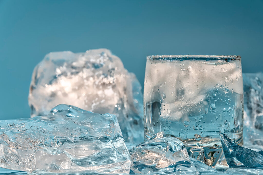 giant ice cubes melt slower . . .
