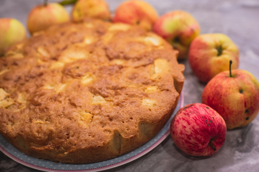 Cinnamon Sponge Charlotte Cake With Caramel Apples - Cooking With