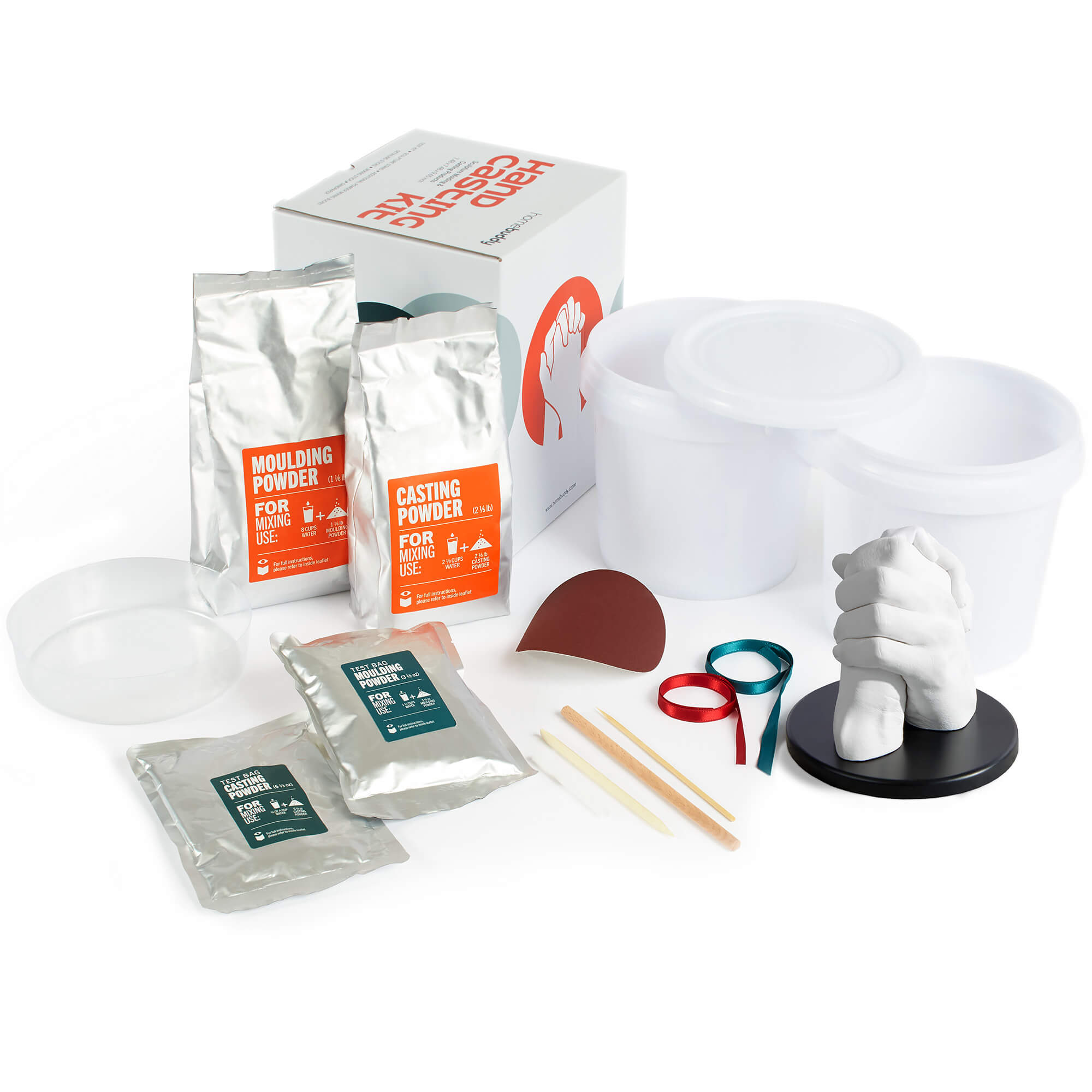 Hand Casting Kit Complete Safe Hand Molding Kit Keepsake DIY Hand Mold Kit with Bucket Powder Sandpaper Stick Preserve Memories Sculpture for Couples
